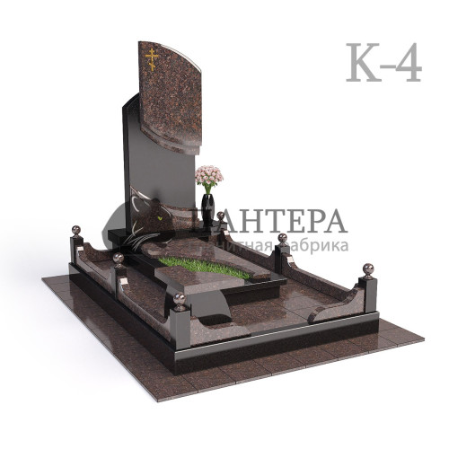 Мемориальный одиночный комплекс из двух видов гранитов К4-1
