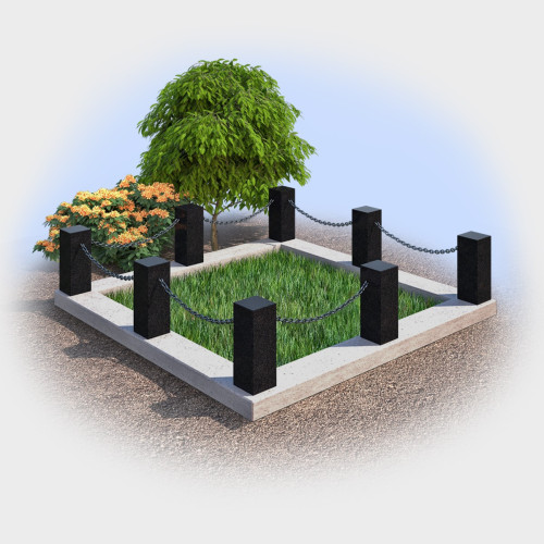 Гранитная ограда с цепью Ц12 -1