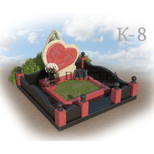 Мемориальный комплекс из малинового кварцита К8