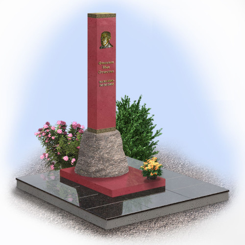 Колонна из малинового кварцита